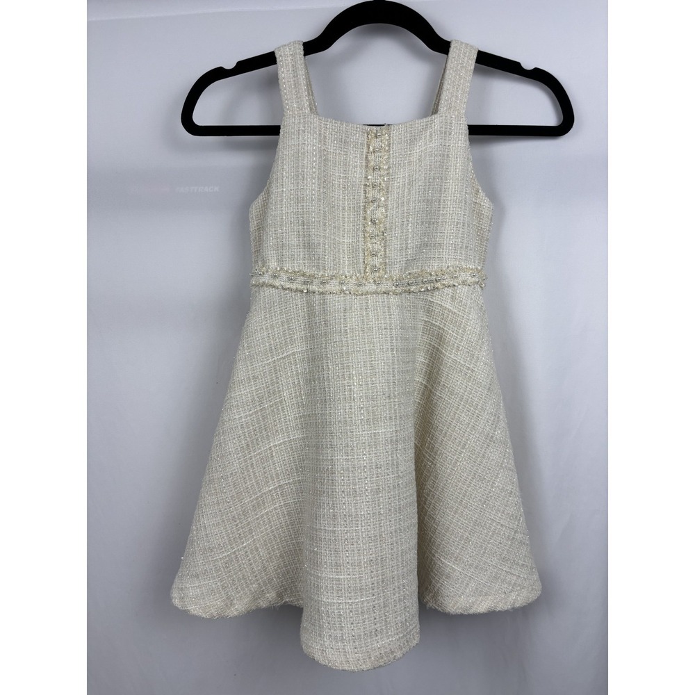 Rachel Zoe Girls Tweed Dress Jacket Set Size 7 Classic Luxe Outfit - Picture 4 of 12